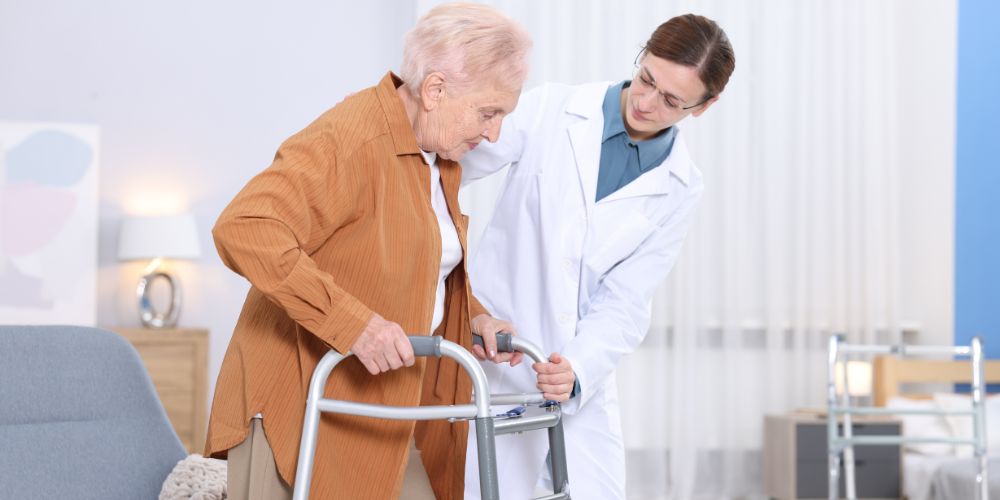 Palliative home care supporting an elderly person comfortably at home